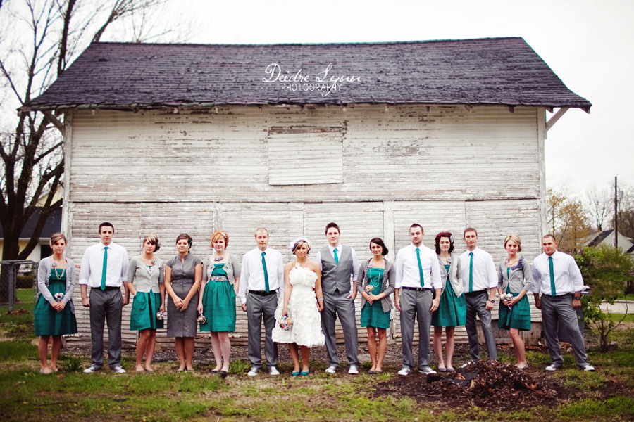  vintage bridal party teal and grey 